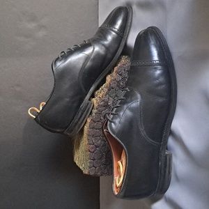 Alden Shoes Men's 9.5 Black Calfskin Straight Tip Bal Mark Shale Dress Oxfords